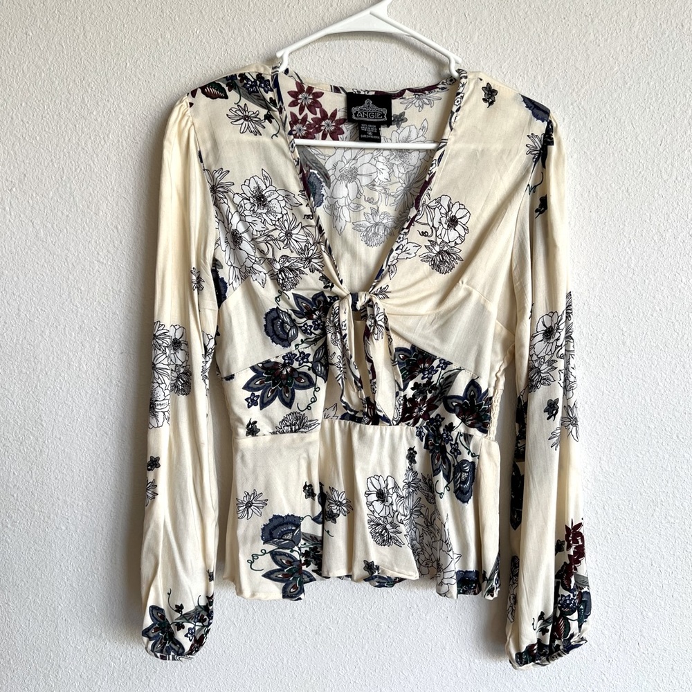 Angie Long Sleeve Floral Top Blouse